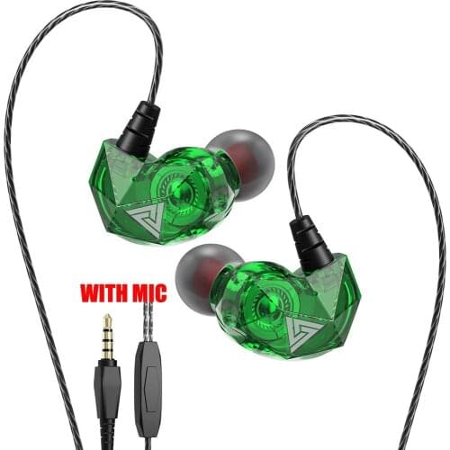 QKZ AK2 Headset Sports Running Fashion In-ear Diamond Can Only Mobile Phone Heavy Bass Earphone for Xiaomi Samsung Huawei MP3