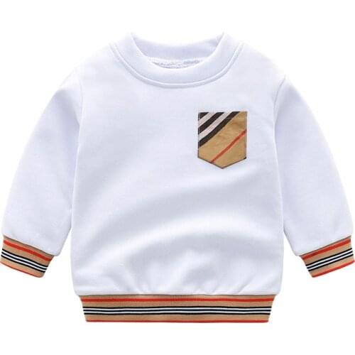 New arrival 2021 Autumn fashion brand England Style kids clothes boys girls long-sleeved cotton plaid striped t-shirt top coat