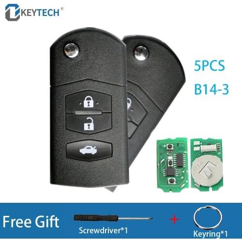 OkeyTech 5PCS/Lot KEYDIY B Series 3 Buttons KD Remote Control B14 For KD200 KD900 KD900+ URG200 KD-X2 Mini KD For Mazda Style