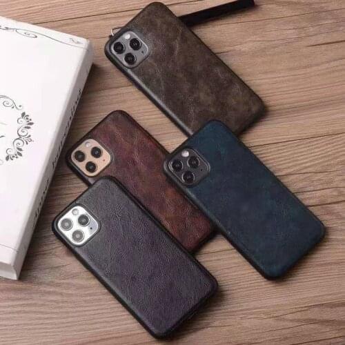 Original Official Retro Luxury Leather case For iphone 11 12 Pro Max XS XR X Matte Hull For iphone 6s 6 7 8 Plus XS MAX 7P Funda