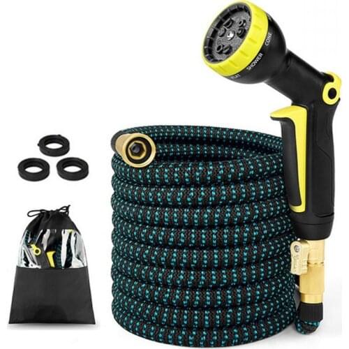 Top Quality Natural Latex Garden Hose With Spray Gun Expandable Flexible High Pressure Magic Watering Hoses Pipe Irrigation Tool