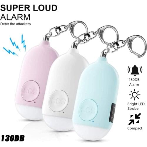 Self Defense Siren Safety Alarm For Women Keychain With SOS LED Light Personal Alarms Personal Security Self-Defens 130dB Alarm