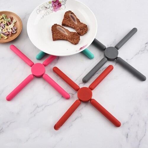 Foldable Silica Gel Plate Mat Kitchen Multifunctional High Temperature Resistant Cross Pads Kitchen Plate Mat