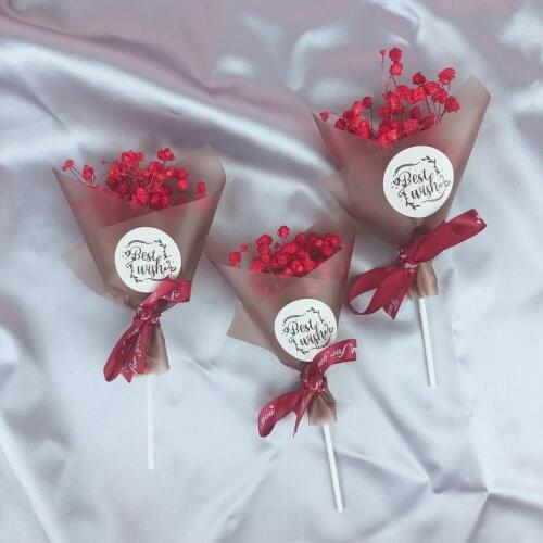 INS New Happy Valentines Day Cake Topper Rose Flowers Wedding Cupcake Topper For Wedding Valentines Day Party Cake Decorations