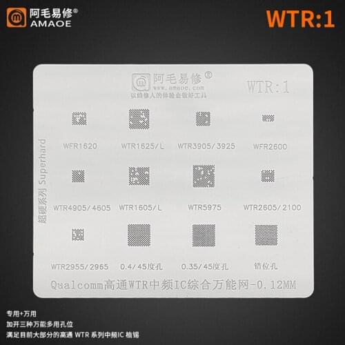 Amaoe WTR1 BGA Reballing Stencil For WFR1620 1625 3905 3925 2600 4905 2955 5975 2605 45 Degree Qualcomm WTR IF Network IC CHip
