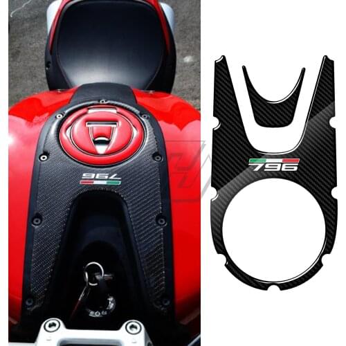 For Ducati Monster 796 2008-2014 3D Carbon-look Motorcycle Gas Tank Pad Protector