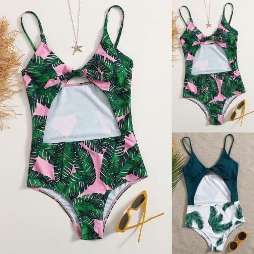 SAGACE South Korean new hot spring classic bikini plant print one piece leaky belly swimsuit for women купальник 2021