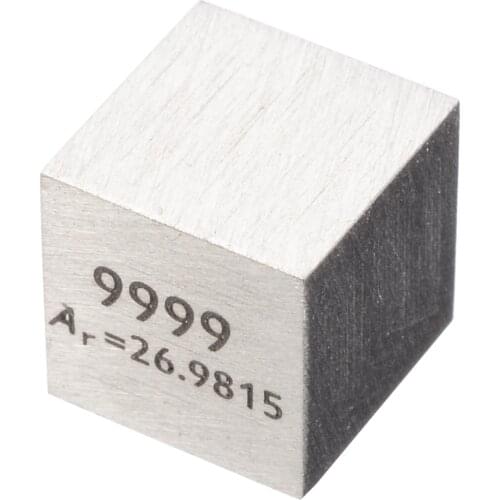 1pcs 99.99% High Purity Aluminum Alloy Element Cube 10mm Metal Density Cubes Carved Element Periodic Table Cube