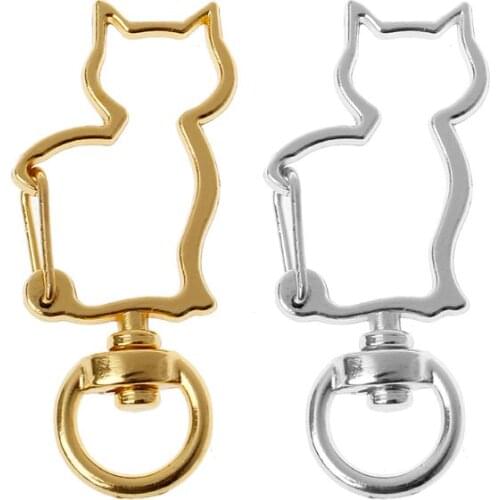 10Pcs Cat Metal Swivel Clasps Lobster Snap Clasp Hook Keychain Jewelry Making