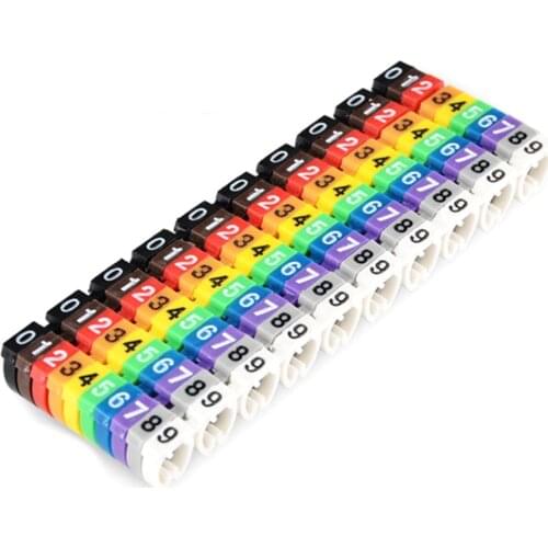 100/150PCS Colourful C-Type Cable Marker Number Tag Label For 2-7mm Wire High Quality Plastic Electric Accessories