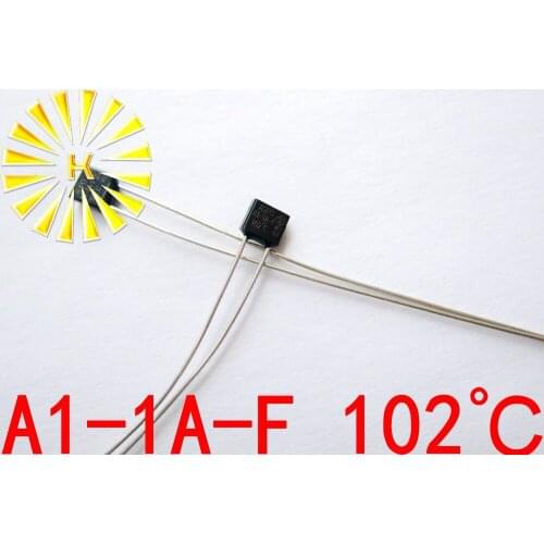 100% Original A1-1A-F 102 degree Thermal Cutoff RH102 Thermal-Links 1A 250V Black Square Temperature Fuse x 500PCS