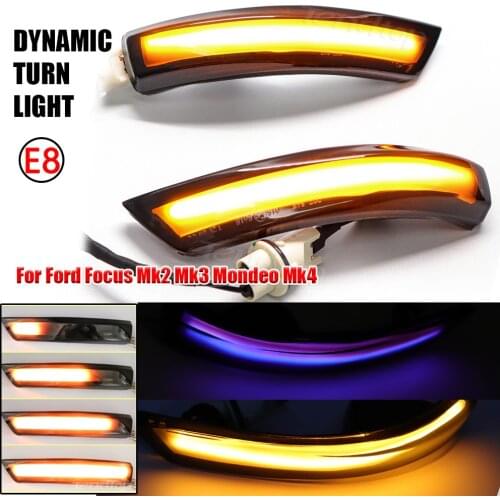 2PCS Dynamic Blinker Steering Turn Signal Light Led RearView Mirror Indicating Flash For Ford Focus Mk2 Mk3 2008-2016 Mondeo Mk4