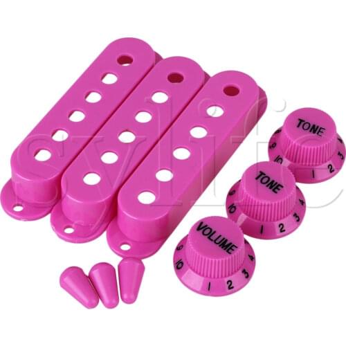 3xRose Red Plastic 48/50/52 Single Coil Pickup Cover 1V2T Knobs Electric Guitar