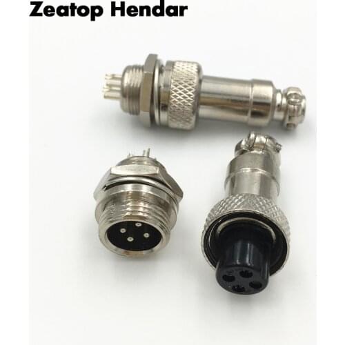 4 Set 12mm 4 Pin XLR Aviation Plug Ham Radio PCB Connectors Chassis Mount