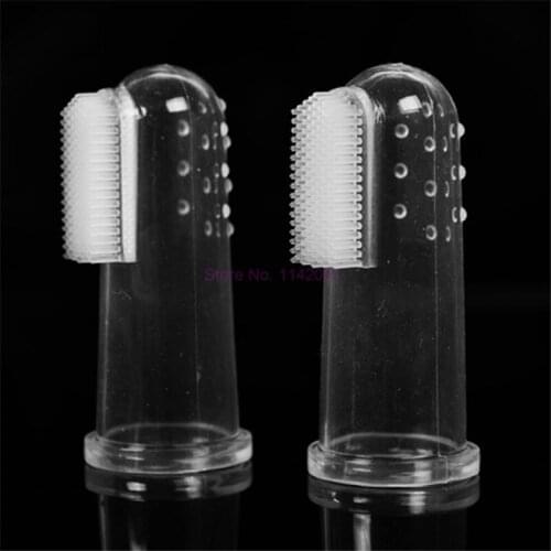 500pcs Super Soft Pet Finger Toothbrush Teddy Dog Brush Bad Breath Teeth Tool Dog Cat Cleaning Pet Supplies
