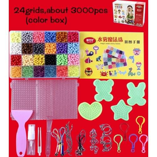 6000pcs 24 colors Refill beads puzzle Crystal beads DIY water spray set ball games 3D handmade magic toys for children