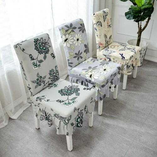 Nordic countryside style with skirt pendulum Chair Cover Removable weddings party flower chair cover Stretch Elastic Slipcovers
