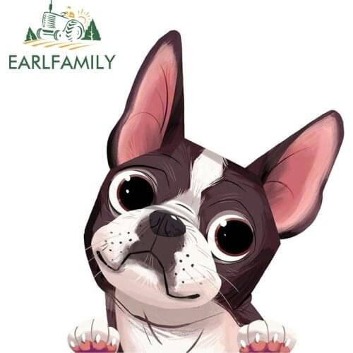 EARLFAMILY 13cm x 11.1cm for French Bulldog Car Stickers Camper Decal VAN RV Vinyl Car Wrap Creative Campervan Scratch-Proof