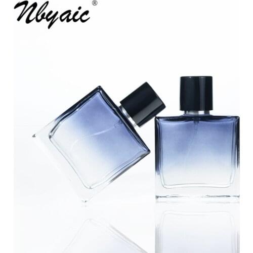 Nbyaic 1pcs perfume bottle, 50ml empty bottle, high-grade blue glass spray bottle, perfume bottle, empty bottle
