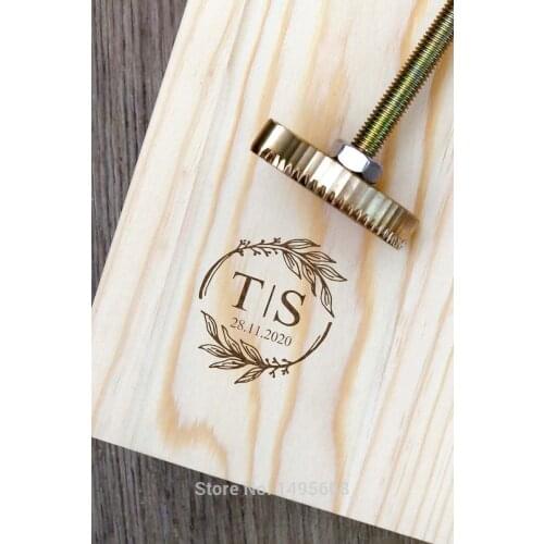 Customized logo Brass Stamp Stamping Personalized Leather Hot Brass Branding Iron DIY Mold stamp