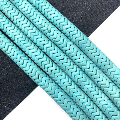 Interval Blue Turquoise 6 8 10mm Specification Wave Shape Can Be Jewelry Making Necklace Bracelet Earring Accessories Wholesale