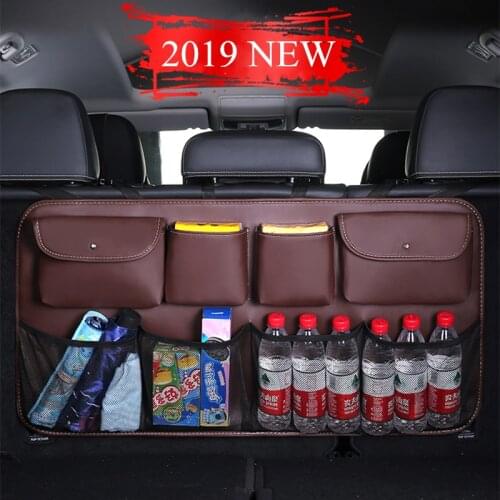 PU Leather Car Trunk Storage Organizer Bag Universal Multi-Pockets Auto Back seat Stowing Tidying Interior Car Styling