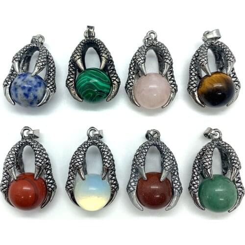 Exquisite Natural Stone Hug Ball Charm Crystal Rainbow Stone Pendant for DIY Fashion Jewelry Making Necklace Bracelet 30x35mm