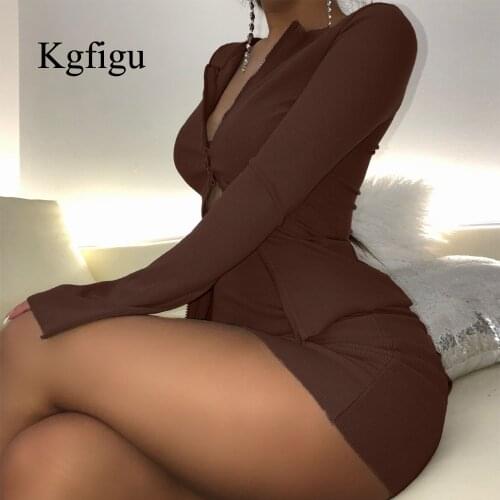 KGFIGU 2021 New Arrival Women 2 piece sets High Wasit Zip Soft Good Fabric Women Wrokout Two Piece Matching Top and Mini Dress