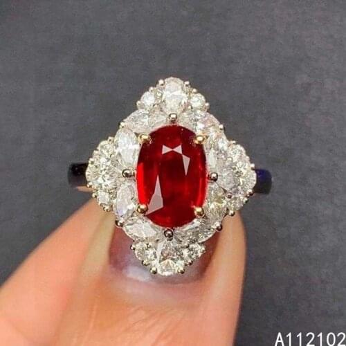 KJJEAXCMY fine jewelry 925 sterling silver inlaid natural ruby ring trendy girl new gemstone ring support test Chinese style