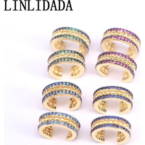 5 Pairs, C Shaped No Pierced Cartilage Earring CZ Crystal Ear Clips Geometric for Women Stackable Ear Cuff Earcuffs