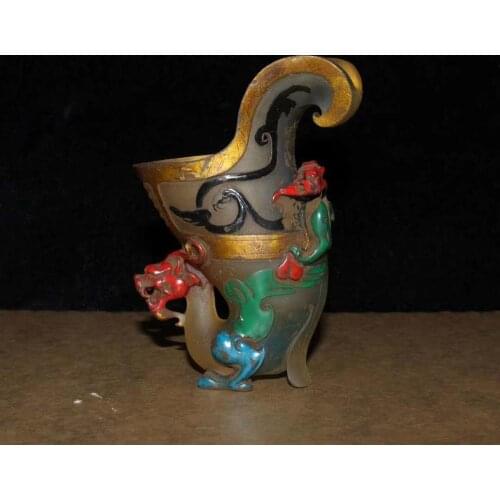 Collection of Chinese glazed dragon and phoenix cups‬Decoration