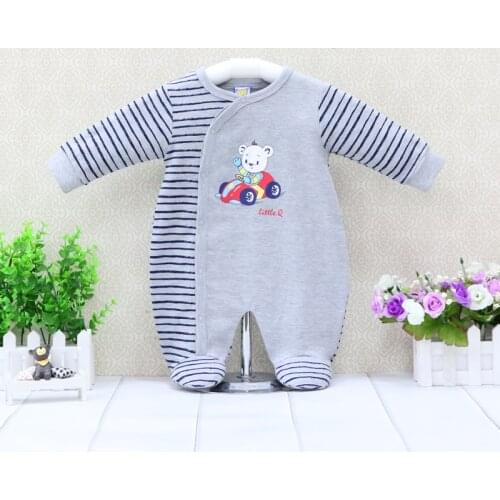 Boys Pure Cotton Rompers O neck Long Sleeve One Piece Clothes Toddler Suits Children Overalls for 0-12 months Baby christmas