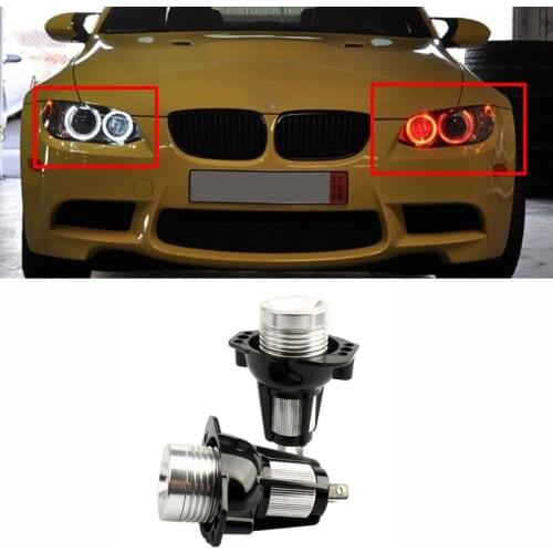 2PCS 10W LED Angel Eyes Marker Lights Bulbs Error Free White/Red/Blue for BMW E90 E91 3 Series 325i 328i 335i Car Styling
