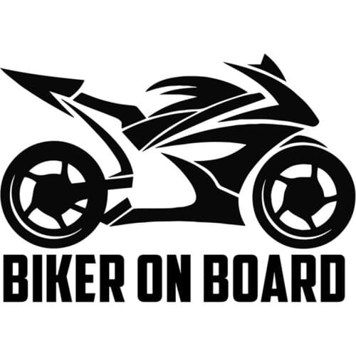Hot Creative Biker on Board Car Stickers Styling Motorcycles Bumper Window Cover Scratches Decal Accessories 18m X14cm