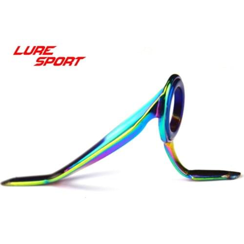 LureSport 5pcs Rainbow frame Blue Ring LC Guide Rod Building Component guide Fishing Pole Repair DIY Accessory