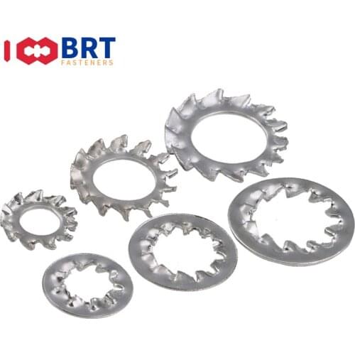 M3-M10 Galvanized inner multi-tooth washer anti-skid locking stop washer outer serrated stop washer anti-loosening washer