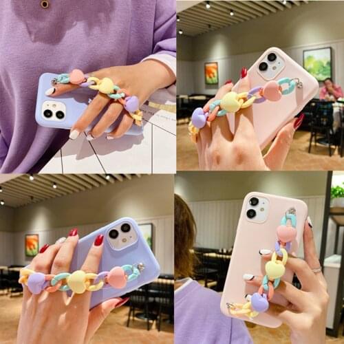 Cute Love Heart Bracelet Case For Huawei Huonr 7S 9S Y7 Y6 Y5 Prime PRO 2019 2018 Y8S Y6P Y5P MATE 40 30 20 9 20X PRO Plus Case