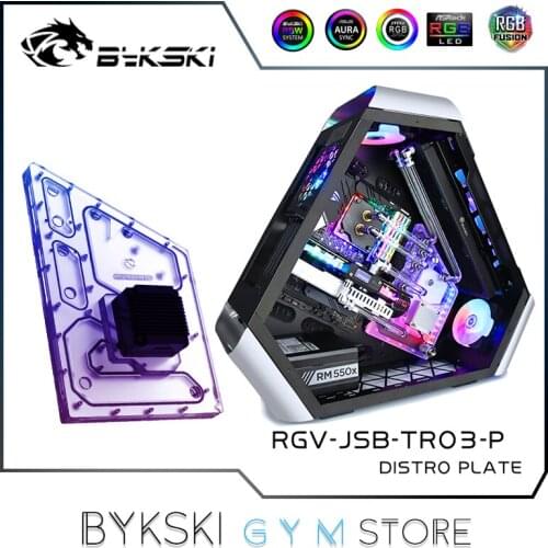 Bykski Distro Plate For JONSBO TR03 Case, 360 Radiator Water Cooling Loop Solution, 12V/5V RGB SYNC, RGV-JSB-TR03-P