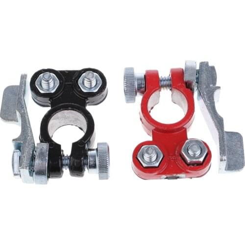 Professional Battery Cable Terminal Clip Coated Top Terminal/Post Washer Adjustable Quick Release 1Pair(Black,Red)