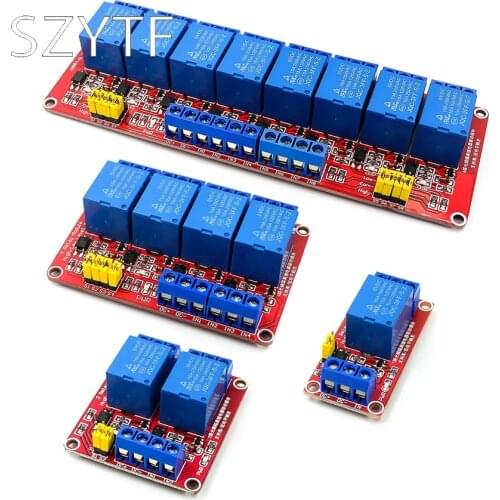 1/2/4/8 channel 5V relay module opto-isolated high and low trigger board microcontroller red