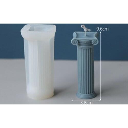Rome Pillar Candle Mould Aromatherapy Candle Making Wax Plaster Mould For Home Decoration Silicone Crystal Candle Diy Molds