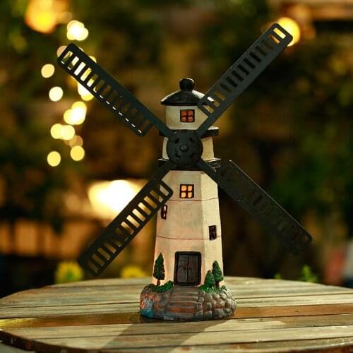 Garden Home Decoration Solar Lighthouse Rotating Windmill Landscape Lamp Model Ornaments Outdoor Garden Decoration Waterproof