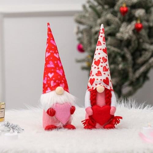 Tanxi Valentines Day Gift Mothers Day Peach Heart Rudolf Plush Doll Window Doll Ornaments