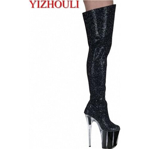 High heels for sexy round heads, over-the-knee boots, 20cm PU leather office party the latest fashion boots