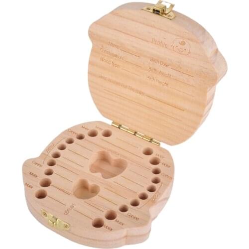 2 style Tooth Teeth Organizer Box For Baby Milk Tooth Wood Storage Box Save Teeth Umbilical Cord Lanugo Great Gifts For Child