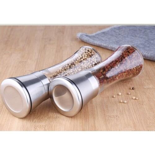 Vinipiak New 2 Pcs/Lot Salt And Pepper Grinder Manual Adjustable Thickness Pepper Mill Kitchen Spice Grinder Ceramic Mill