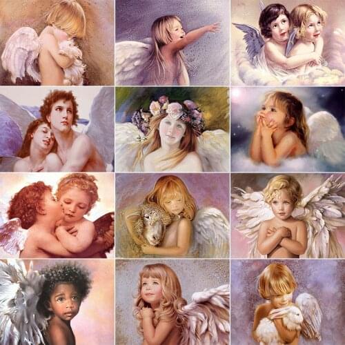 XUEQIXIAOZU Full Round angel Diamond embroidery 5D DIY Diamond painting Diamond mosaic painting Home decoration gifts brain game