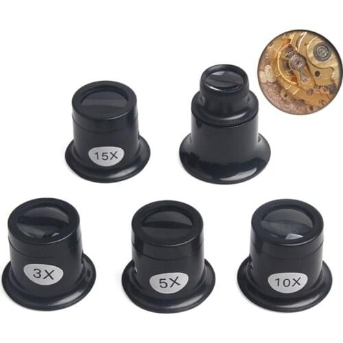 Jewelers Eye Loupe Loop Magnifier Monocular Magnifying Glass for Watchmakers Repair Eye Loupe Glass Tools 5 Types