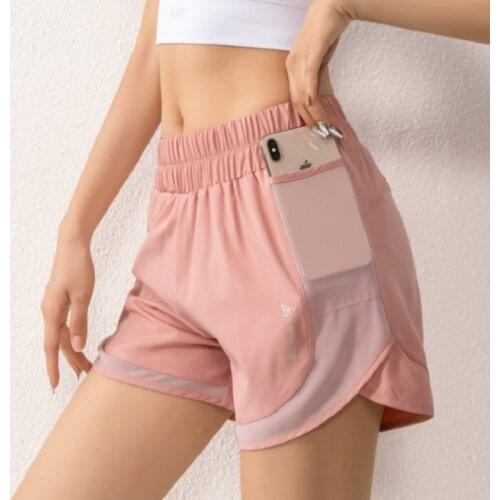 Women Gym shorts side pocket running shorts breathable quick dry yoga women shorts workout fitness sportwear