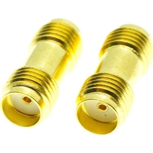 Connector Socket SMA Female Jack To SMA Female Plug 2 Dual SMA Female Gold Plated Brass Straight Coaxial RF Adapters